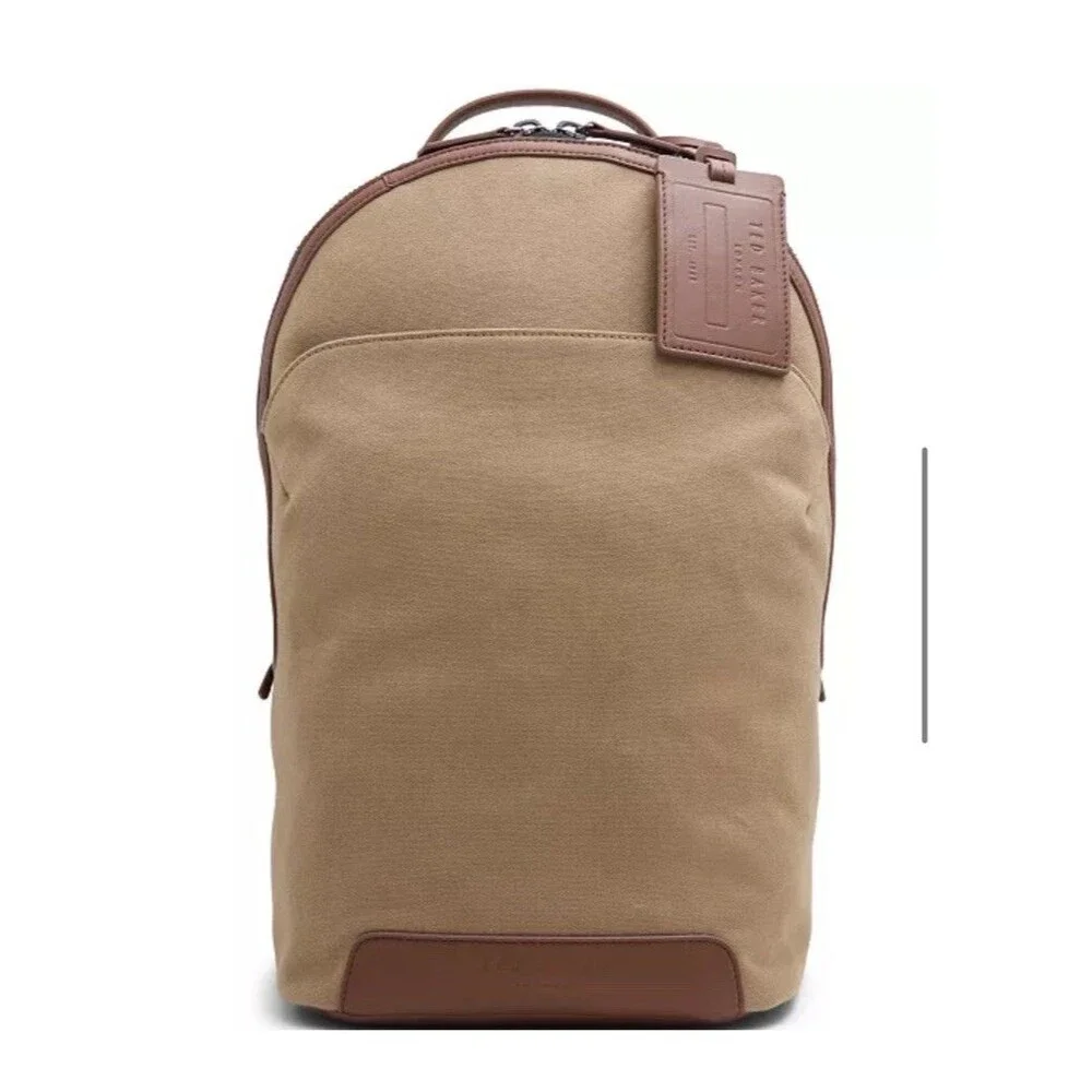 Ted Baker London $295 Xaden Cotton and Leather Backpack NWT